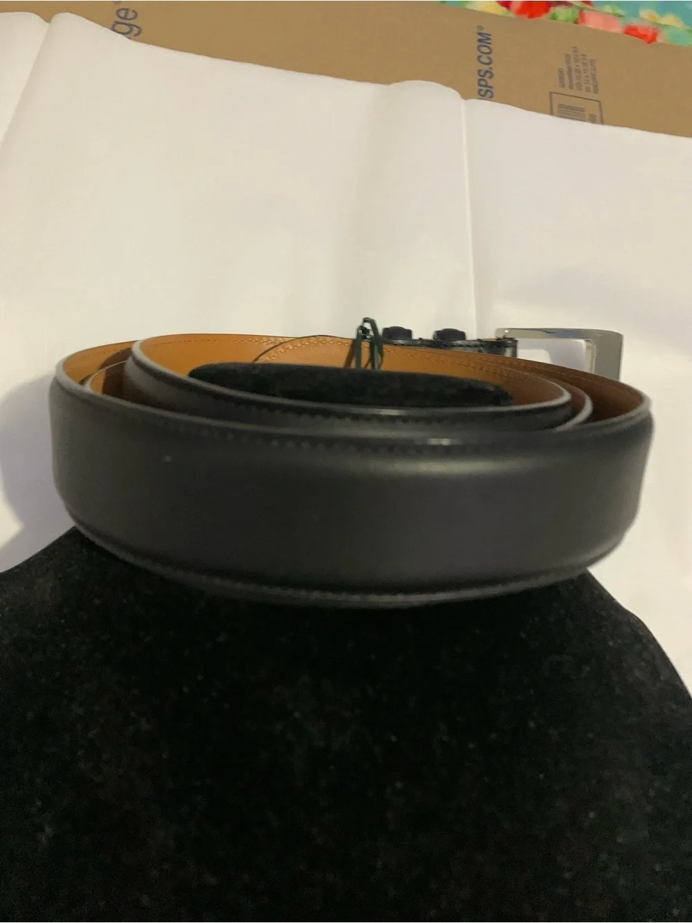 Polo Ralph Lauren Black Italian Leather Dress Belt With Silver Buckle 40